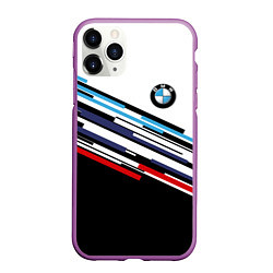 Чехол iPhone 11 Pro матовый BMW BRAND COLOR БМВ, цвет: 3D-фиолетовый