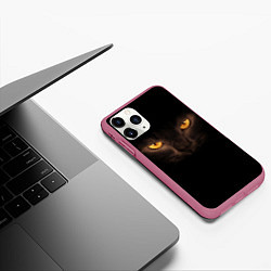 Чехол iPhone 11 Pro матовый Кошачий взгляд, цвет: 3D-малиновый — фото 2