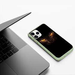 Чехол iPhone 11 Pro матовый Кошачий взгляд, цвет: 3D-салатовый — фото 2