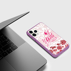 Чехол iPhone 11 Pro матовый Womens Day!, цвет: 3D-фиолетовый — фото 2