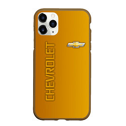 Чехол iPhone 11 Pro матовый Chevrolet желтый градиент