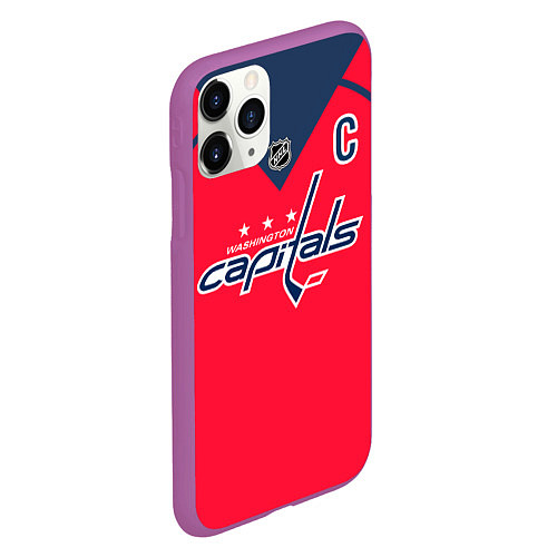 Чехол iPhone 11 Pro матовый Washington Capitals: Ovechkin Red / 3D-Фиолетовый – фото 2