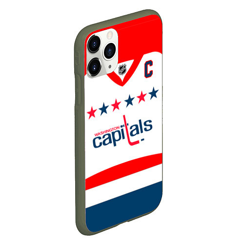 Чехол iPhone 11 Pro матовый Washington Capitals: Ovechkin White / 3D-Темно-зеленый – фото 2