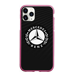 Чехол iPhone 11 Pro матовый Mercedes-Benz, цвет: 3D-малиновый