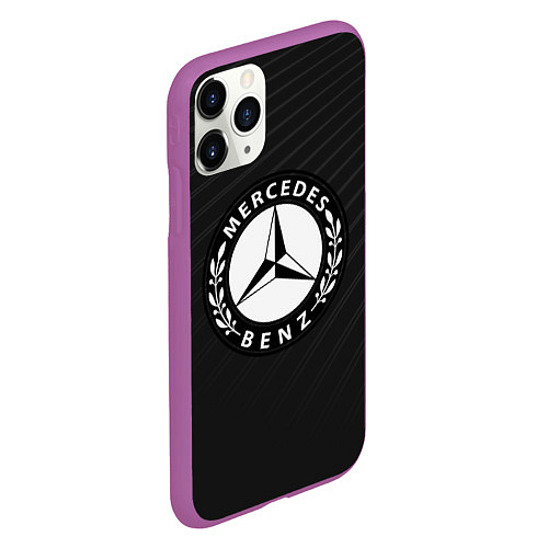 Чехол iPhone 11 Pro матовый Mercedes-Benz / 3D-Фиолетовый – фото 2