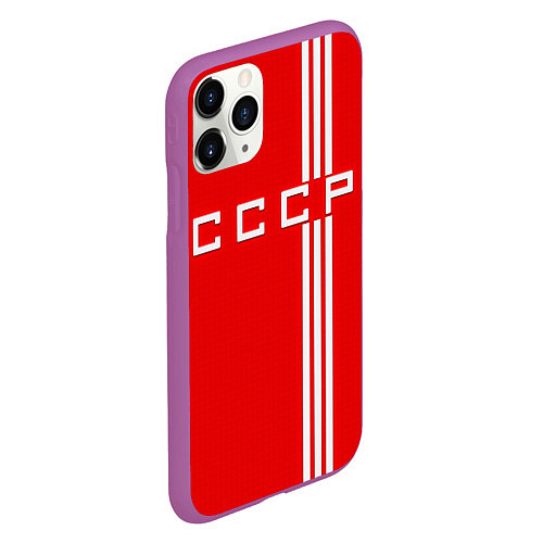 Чехол iPhone 11 Pro матовый Cборная СССР / 3D-Фиолетовый – фото 2