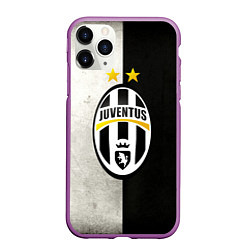 Чехол iPhone 11 Pro матовый FC Juventus W&B, цвет: 3D-фиолетовый