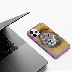 Чехол iPhone 11 Pro матовый Песчаный лев, цвет: 3D-фиолетовый — фото 2