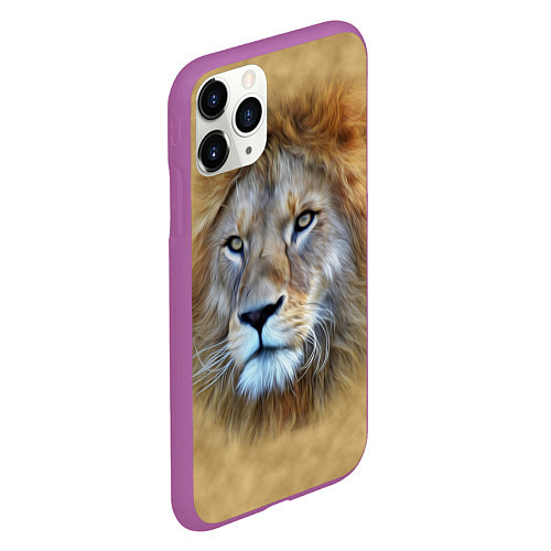 Чехол iPhone 11 Pro матовый Песчаный лев / 3D-Фиолетовый – фото 2