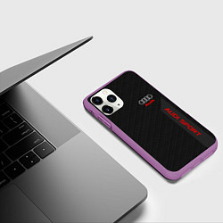 Чехол iPhone 11 Pro матовый Audi: Sport Line, цвет: 3D-фиолетовый — фото 2