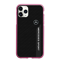 Чехол iPhone 11 Pro матовый Mercedes AMG: Sport Line, цвет: 3D-малиновый