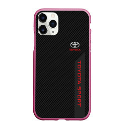 Чехол iPhone 11 Pro матовый Toyota: Sport Line, цвет: 3D-малиновый