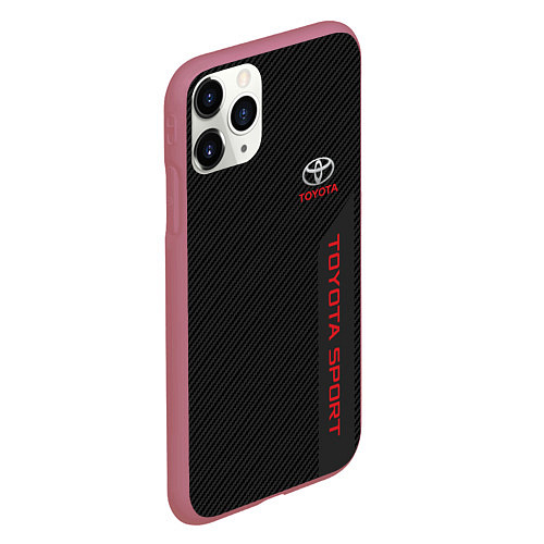 Чехол iPhone 11 Pro матовый Toyota: Sport Line / 3D-Малиновый – фото 2