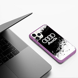 Чехол iPhone 11 Pro матовый Audi: Black Spray, цвет: 3D-фиолетовый — фото 2