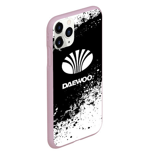 Чехол iPhone 11 Pro матовый Daewoo: Black Spray / 3D-Розовый – фото 2