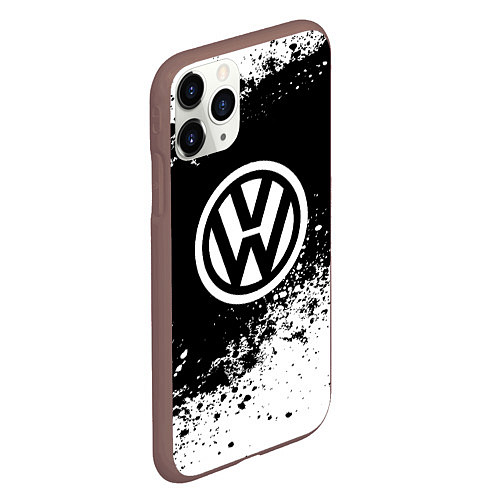 Чехол iPhone 11 Pro матовый Volkswagen: Black Spray / 3D-Коричневый – фото 2