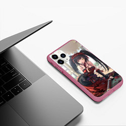 Чехол iPhone 11 Pro матовый Kurumi Tokisaki, цвет: 3D-малиновый — фото 2