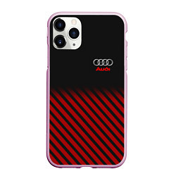 Чехол iPhone 11 Pro матовый Audi: Red Lines, цвет: 3D-розовый