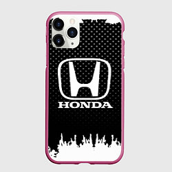 Чехол iPhone 11 Pro матовый Honda: Black Side, цвет: 3D-малиновый
