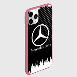 Чехол iPhone 11 Pro матовый Mercedes-Benz: Black Side, цвет: 3D-малиновый — фото 2
