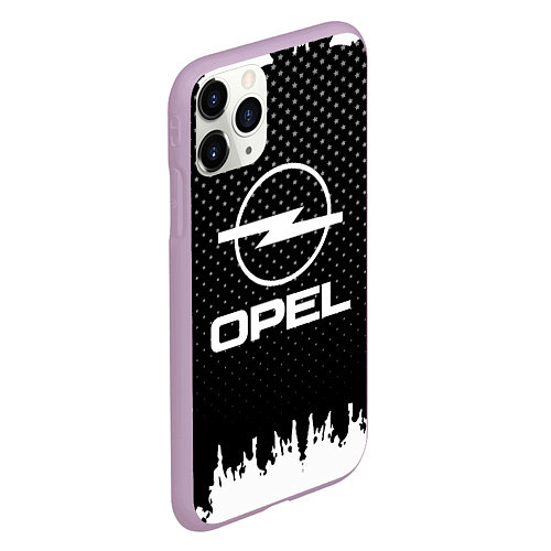 Чехол iPhone 11 Pro матовый Opel: Black Side / 3D-Сиреневый – фото 2