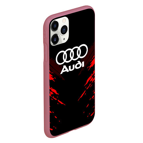 Чехол iPhone 11 Pro матовый Audi: Red Anger / 3D-Малиновый – фото 2