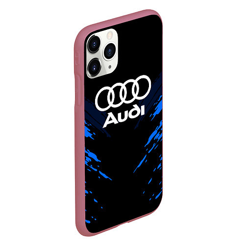 Чехол iPhone 11 Pro матовый Audi: Blue Anger / 3D-Малиновый – фото 2