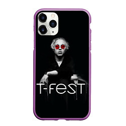 Чехол iPhone 11 Pro матовый T-Fest: Black Style, цвет: 3D-фиолетовый