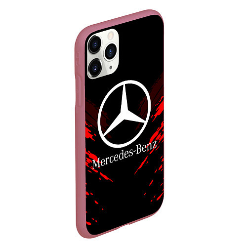 Чехол iPhone 11 Pro матовый Mercedes-Benz: Red Anger / 3D-Малиновый – фото 2