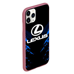 Чехол iPhone 11 Pro матовый Lexus: Blue Anger, цвет: 3D-малиновый — фото 2