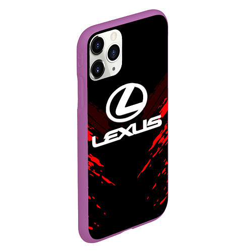 Чехол iPhone 11 Pro матовый Lexus: Red Anger / 3D-Фиолетовый – фото 2