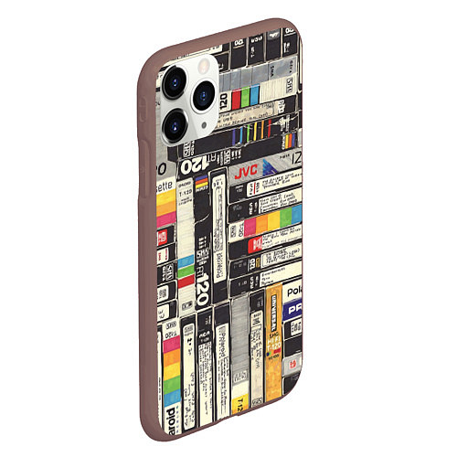 Чехол iPhone 11 Pro матовый VHS-кассеты / 3D-Коричневый – фото 2