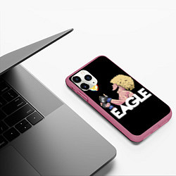 Чехол iPhone 11 Pro матовый Eagle Khabib, цвет: 3D-малиновый — фото 2
