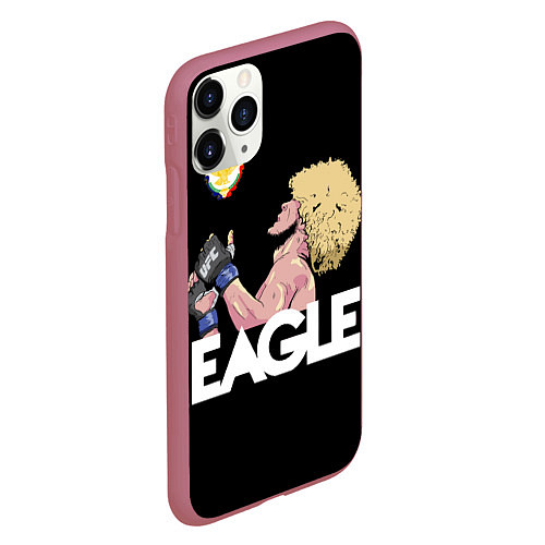 Чехол iPhone 11 Pro матовый Eagle Khabib / 3D-Малиновый – фото 2