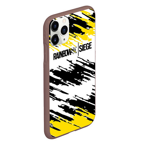 Чехол iPhone 11 Pro матовый Rainbow Six Siege: Yellow / 3D-Коричневый – фото 2