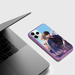 Чехол iPhone 11 Pro матовый Gintama, цвет: 3D-фиолетовый — фото 2
