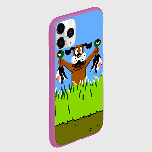 Чехол iPhone 11 Pro матовый Duck Hunt / 3D-Фиолетовый – фото 2