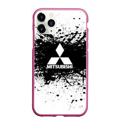 Чехол iPhone 11 Pro матовый Mitsubishi: Black Spray, цвет: 3D-малиновый