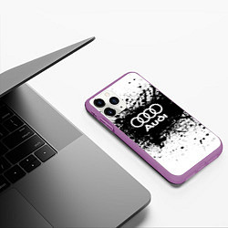 Чехол iPhone 11 Pro матовый Audi: Black Spray, цвет: 3D-фиолетовый — фото 2