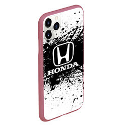 Чехол iPhone 11 Pro матовый Honda: Black Spray, цвет: 3D-малиновый — фото 2