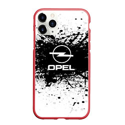 Чехол iPhone 11 Pro матовый Opel: Black Spray, цвет: 3D-красный