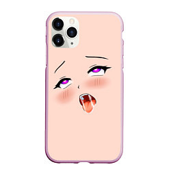 Чехол iPhone 11 Pro матовый Ahegao Face, цвет: 3D-розовый