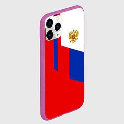 Чехол iPhone 11 Pro матовый Russia: Geometry Tricolor, цвет: 3D-фиолетовый — фото 2