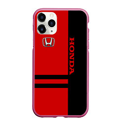 Чехол iPhone 11 Pro матовый Honda: Red Style, цвет: 3D-малиновый