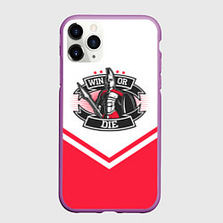 Чехол iPhone 11 Pro матовый Победи или умри, цвет: 3D-фиолетовый