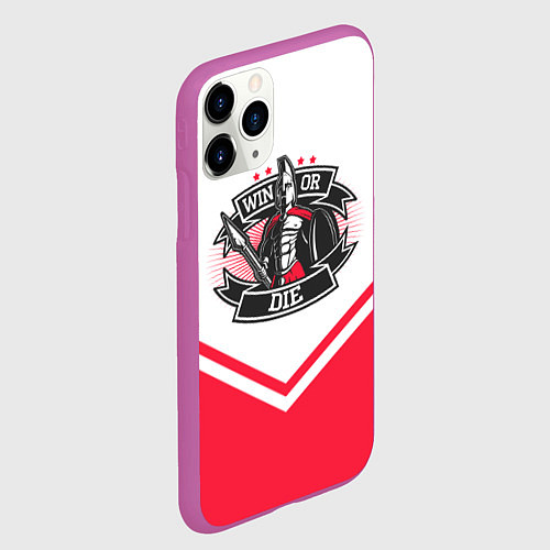 Чехол iPhone 11 Pro матовый Победи или умри / 3D-Фиолетовый – фото 2