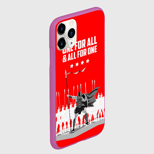 Чехол iPhone 11 Pro матовый One for all & all for one / 3D-Фиолетовый – фото 2