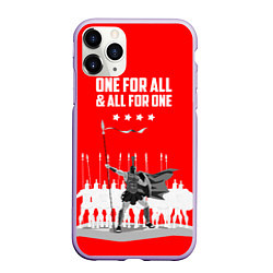 Чехол iPhone 11 Pro матовый One for all & all for one, цвет: 3D-светло-сиреневый