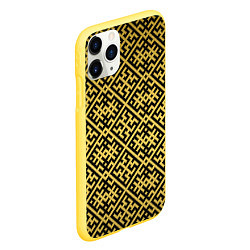 Чехол iPhone 11 Pro матовый Духобор: Обережная вышивка, цвет: 3D-желтый — фото 2