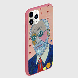Чехол iPhone 11 Pro матовый Зигмунд Фрейд, цвет: 3D-малиновый — фото 2